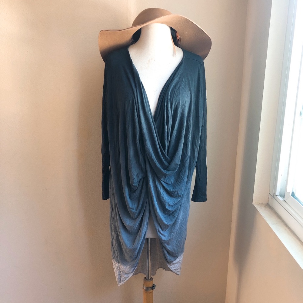 Audrey 3+1 Dip Dye Jersey Drape front Tunic